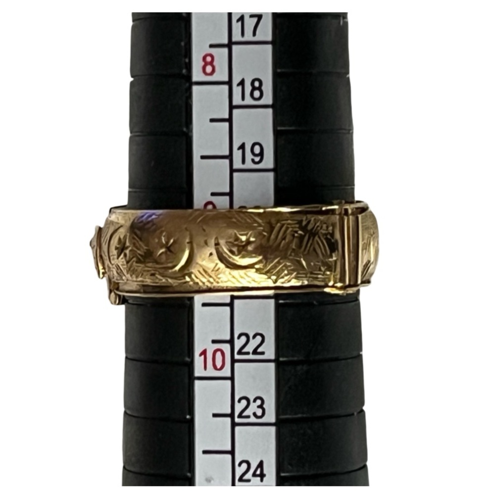 Rare Judaic Engagement Mazal Tov 18 Karat Gold Plated Secret Ring - Picture 13 of 13